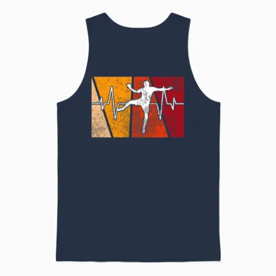 Handball Retro Heartbeat Unisex Tank Top - Navy