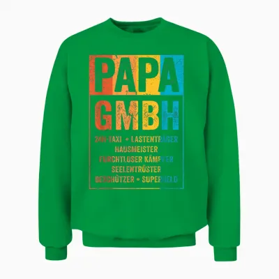 Papa Gmbh Firma Witziger Spruch Unternehmer Vater Familie Unisex Sweatshirt - Irish Green