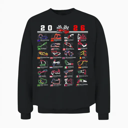 Race Car Enthusiast Motorsport Racing Fan World Flags Unisex Sweatshirt - Black