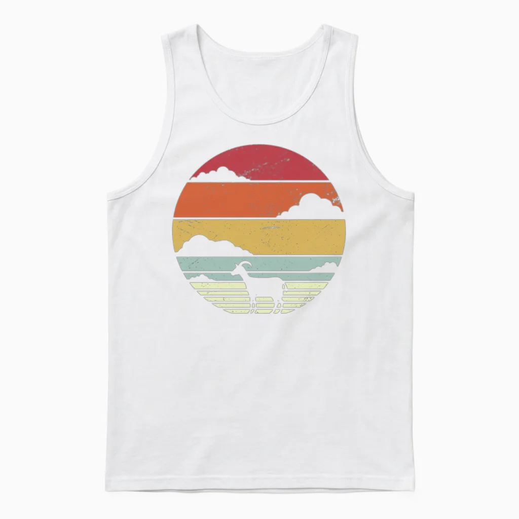 Goat Retro Farm & Country Gift Unisex Tank Top in White