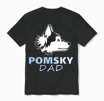 Pomsky for Dad Funny Dog Pomsky Lovers Funny Unisex T-Shirt - Black