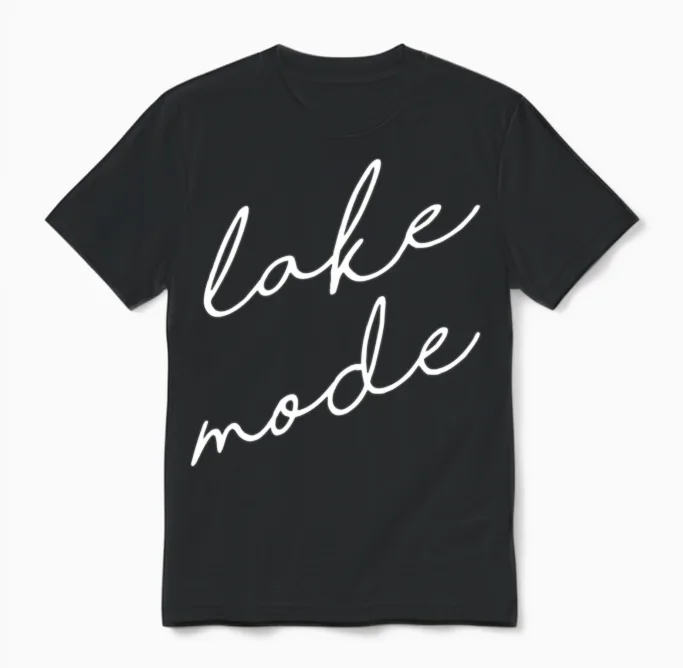 Lake Mode Finger Lakes New York Unisex T-Shirt in Black