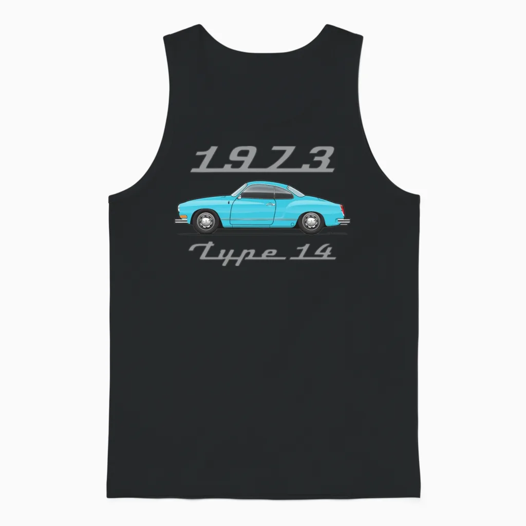 1973 Olympic Blue Unisex Tank Top in Black