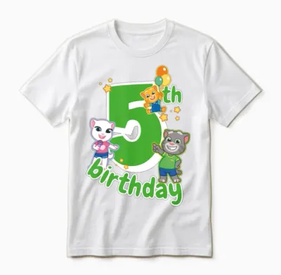 Talking Tom & Friends 5th Birthday Unisex T-Shirt - White