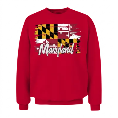 Maryland Flag Marylander Unisex Sweatshirt - Red