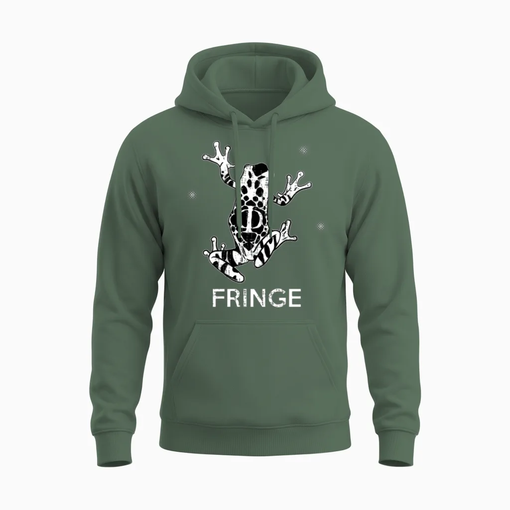 Fringe Phi Frog Reptiles & Exotics Unisex Hoodie in Military Green