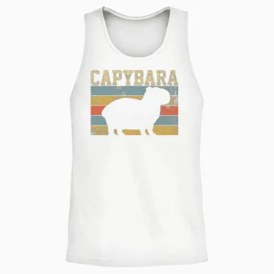 Capybara Rodent Retro Vintage Unisex Tank Top - White