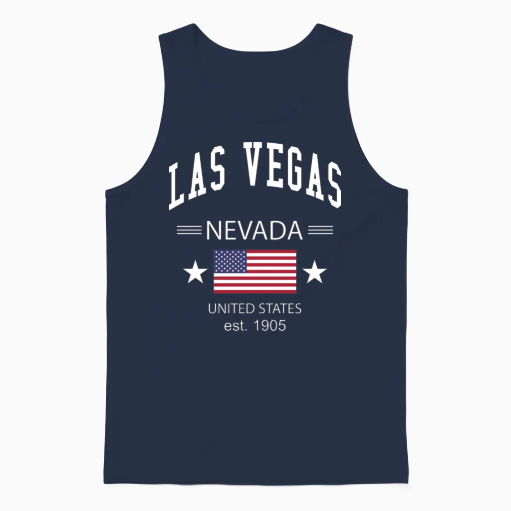 Las Vegas Unisex Tank Top in Navy