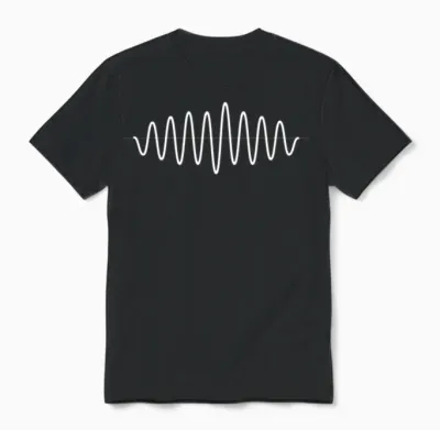 Waves Amplitude Rash Curve Diagram Music Unisex T-Shirt - Black