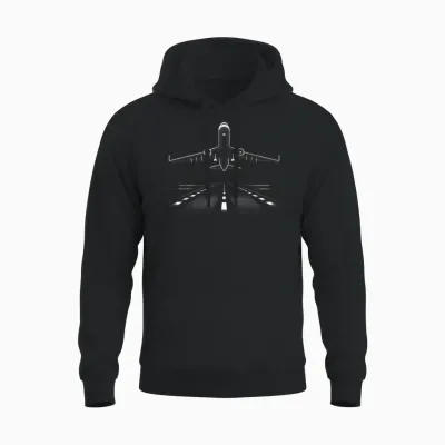 Airplane Aviation Aviator Flight Pilot Unisex Hoodie - Black