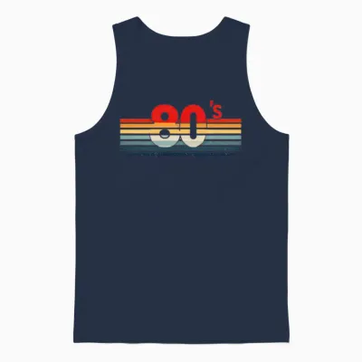 Retro 80s Unisex Tank Top - Navy