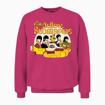 The Beatles - We All Live in a Yellow Submarine T-Shirt, Black Unisex Sweatshirt - Heliconia