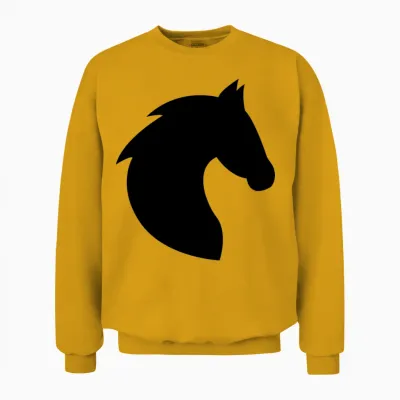 Horse, Horse Head, Horses, Riding, Riding, Rider Unisex Sweatshirt - Gold
