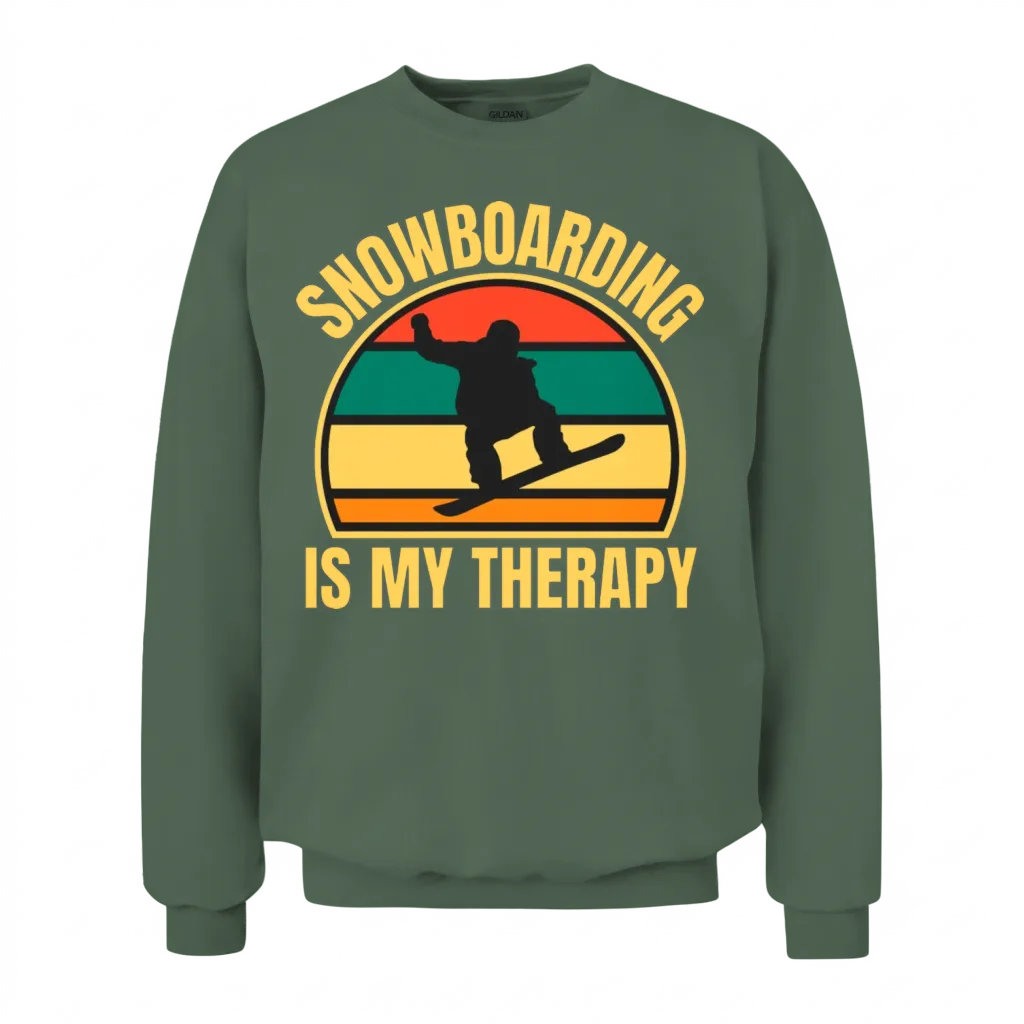 Retro Snowboard Unisex Sweatshirt - Military Green