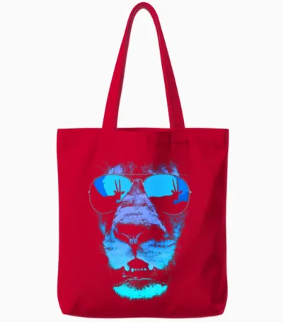 Hungry Lion Tote Bags - Red