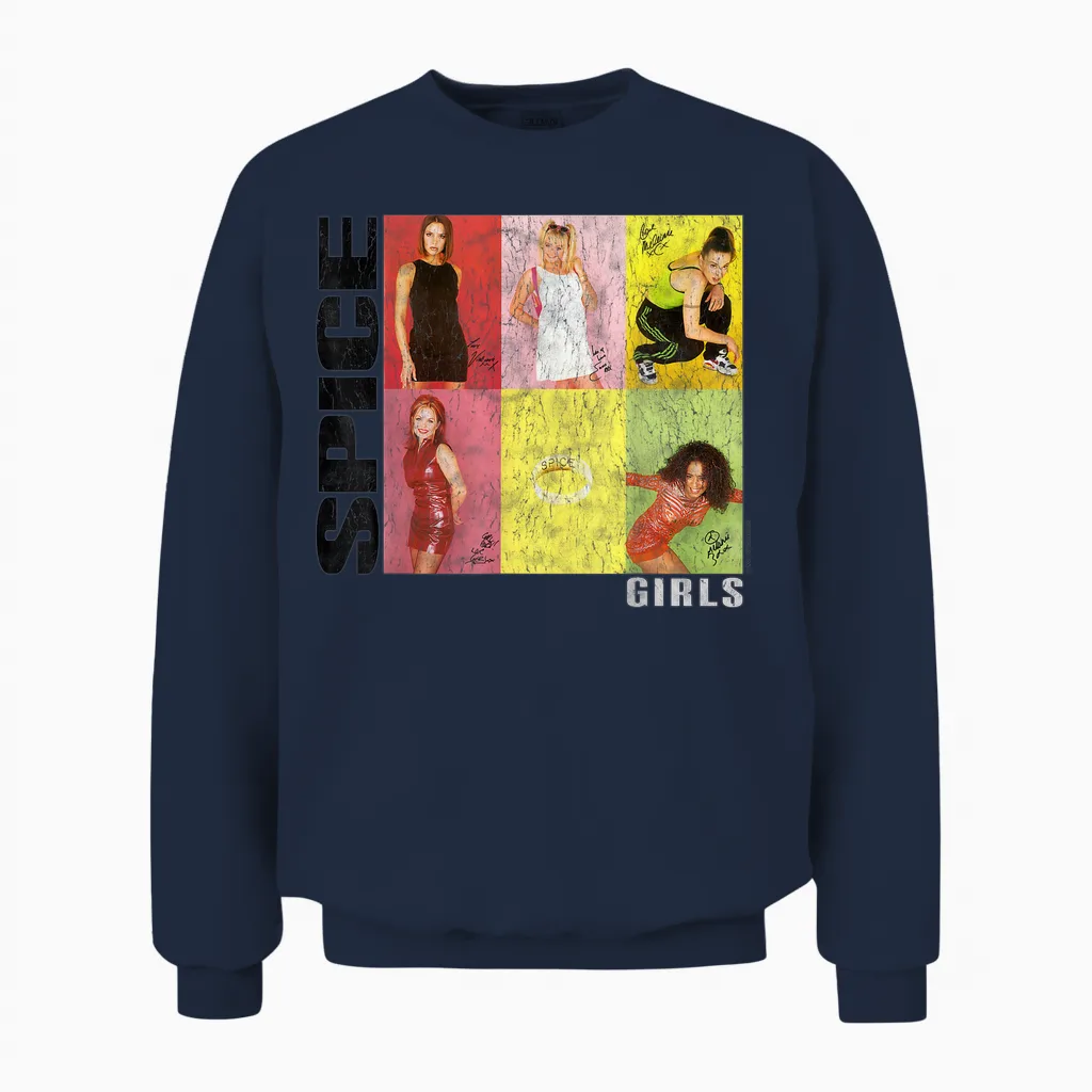 Official Spice Girls Signitures Unisex Sweatshirt in Navy