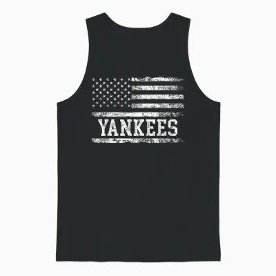 Vintage Retro Styles 90s Yankees Name Personalized Unisex Tank Top - Black