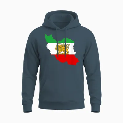 Persian Lion Flag, Iran Map, Iranian Heritage Flag ... Unisex Hoodie - Dark Heather