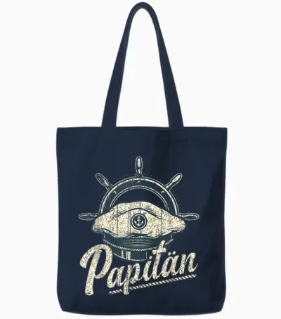 Vatertag, Papa Der Seemann, Nautisch, Vintage, Papitän Tote Bags - Navy