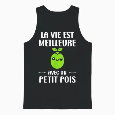 Humour Vegetables Je M'en Fous Je Suis Un Un Petit Pois T-Shirt, Black, S Unisex Tank Top - Black