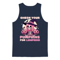 Check Your Pumpkins for Lumpkins Unisex Tank Top - Navy – 1