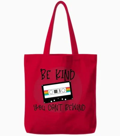 Be Kind You Can't Rewind Tote Bags - Red