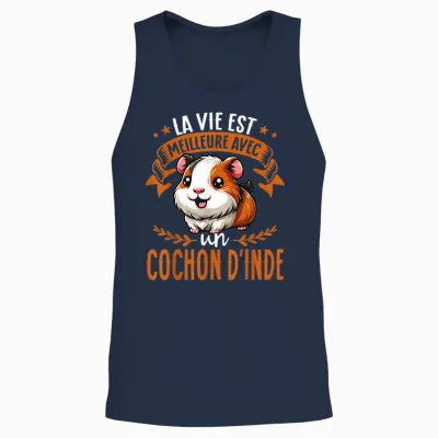 Life Is Better with a Pig India Unisex Tank Top - Navy