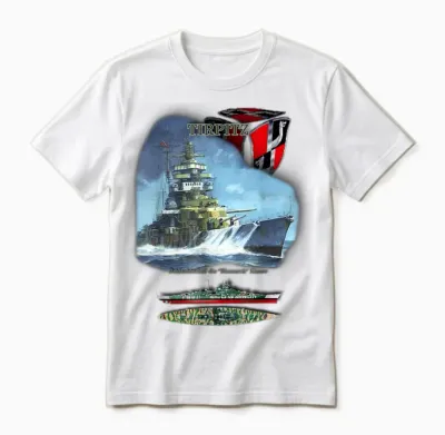 Geschenkidee Schlachtschiff „tirpitz“ T-Shirt, Unisex-Erwachsene, Schwarz, S, Kurzarm Unisex T-Shirt - White