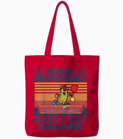Funny Pickleball Tote Bags - Red
