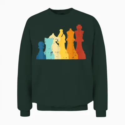 Retro Chess Pieces for Men Women Kids T-Shirt, Black, S Unisex Sweatshirt - Forest