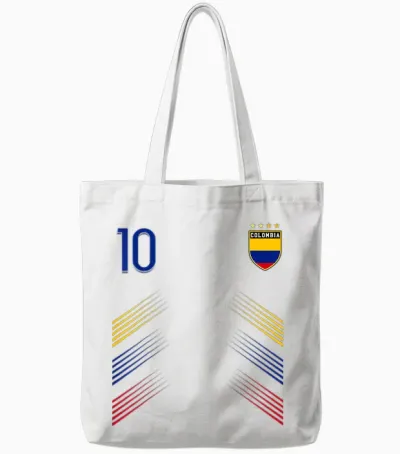 Colombia Flag for Colombian Pride Lovers T-Shirt, Black, S Tote Bags - White