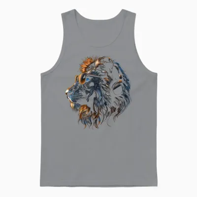 Drôle Lion Cat Safari Art Amoureux Des Animaux Unisex Tank Top - Sport Grey