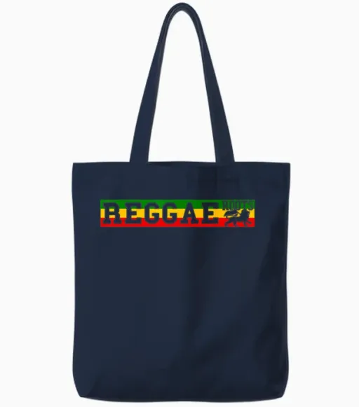 Rasta Reggae Lion of Judah Jamaican Reggae Casque De Musique Tote Bags in Navy