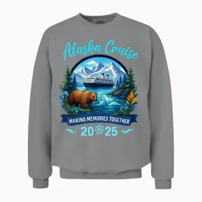 Funny Matching Family Friends and Group Alaska Cruise 2025 Unisex Sweatshirt - Sport Grey