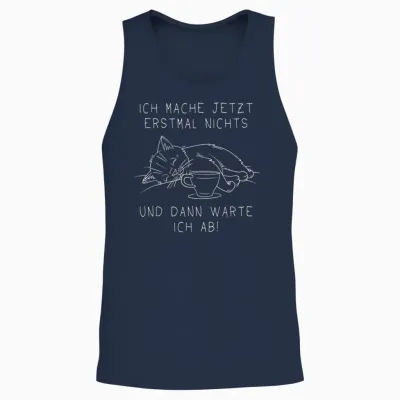 Lustige Faule Katze Spruch Prokrastination Nichts Tun Unisex Tank Top - Navy