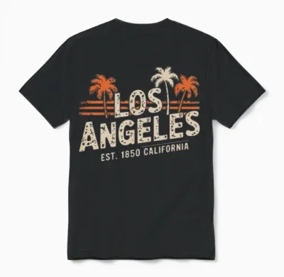 Los Angeles Est. 1850 California Unisex T-Shirt - Black
