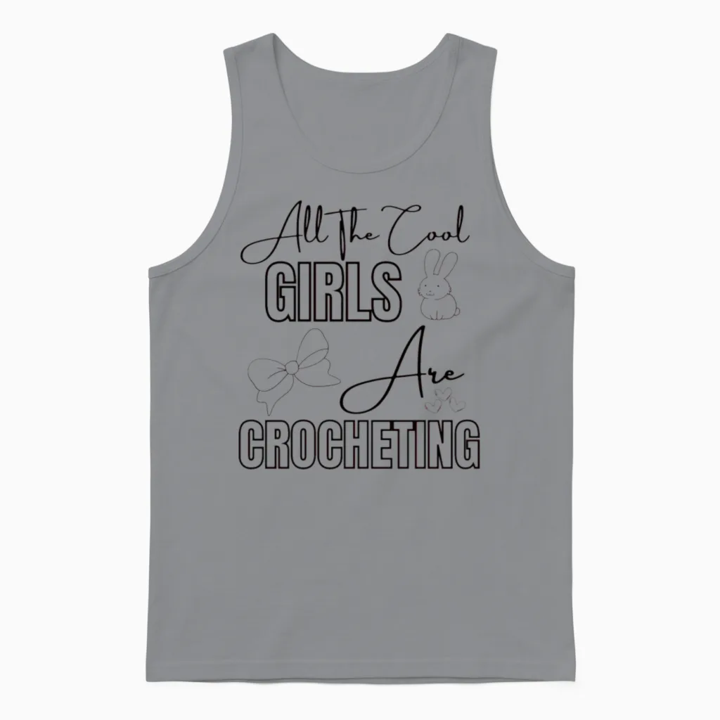 Funny Crocheting Girls Crocheter Mom Yarn Daughter Unisex Tank Top in Sport Grey