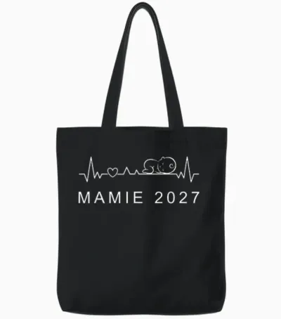 Mamie 2027 Battement De Cœur Annonce Grossesse Tote Bags - Black