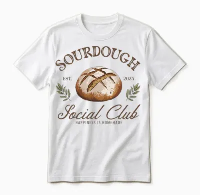 Vintage Sourdough Social Club Unisex T-Shirt - White