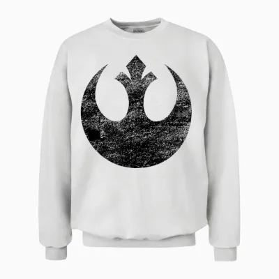 Star Wars Rebel Alliance Logo Weathered Light T-Shirt, Gray Unisex Sweatshirt - White