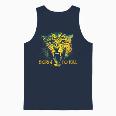 Social Distortion Officielle Born to Kill Leopard Unisex Tank Top - Navy