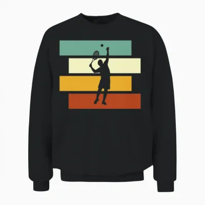 Tennis Retro Unisex Sweatshirt - Black