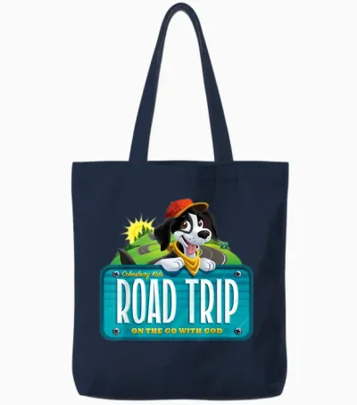 Celebrating Kids Road Trip on the Go with God Vbs 2025 Tote Bags - Navy