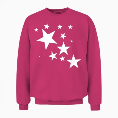White Stars Star-Pattern-Design Costume Gift Men Women Unisex Sweatshirt - Heliconia