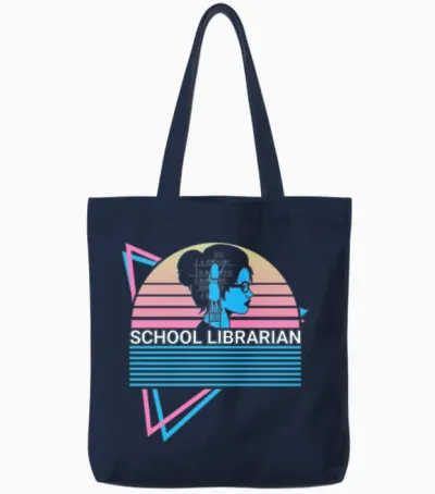 School Librarian Retro Tote Bags - Navy