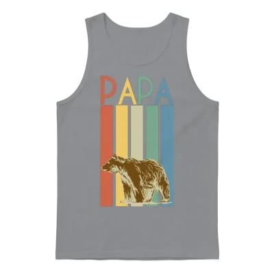 Papa Bear Retro Unisex Tank Top - Sport Grey