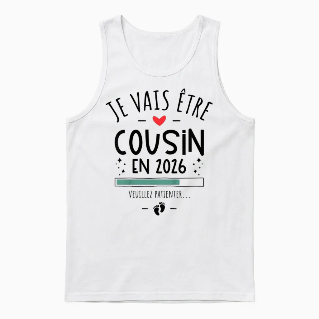 Child I Will Be Cousin in 2026 - Pregnancy First Unisex Tank Top in White