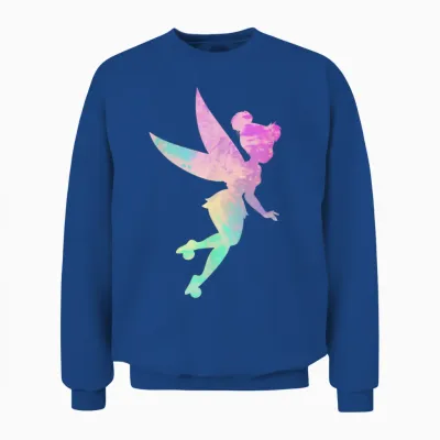Disney Peter Pan Tinker Bell Tie Dye 90s T-Shirt, Black, S Unisex Sweatshirt - Royal