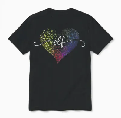 11th Birthday Cute Heart Girl 11 Years Old Decorative Unisex T-Shirt - Black