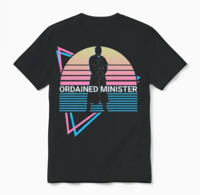 Ordained Minister Retro Unisex T-Shirt - Black